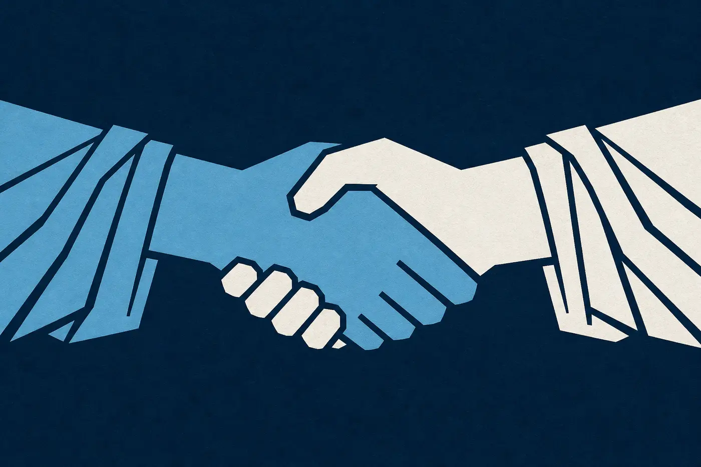 Two hands clasped in a handshake